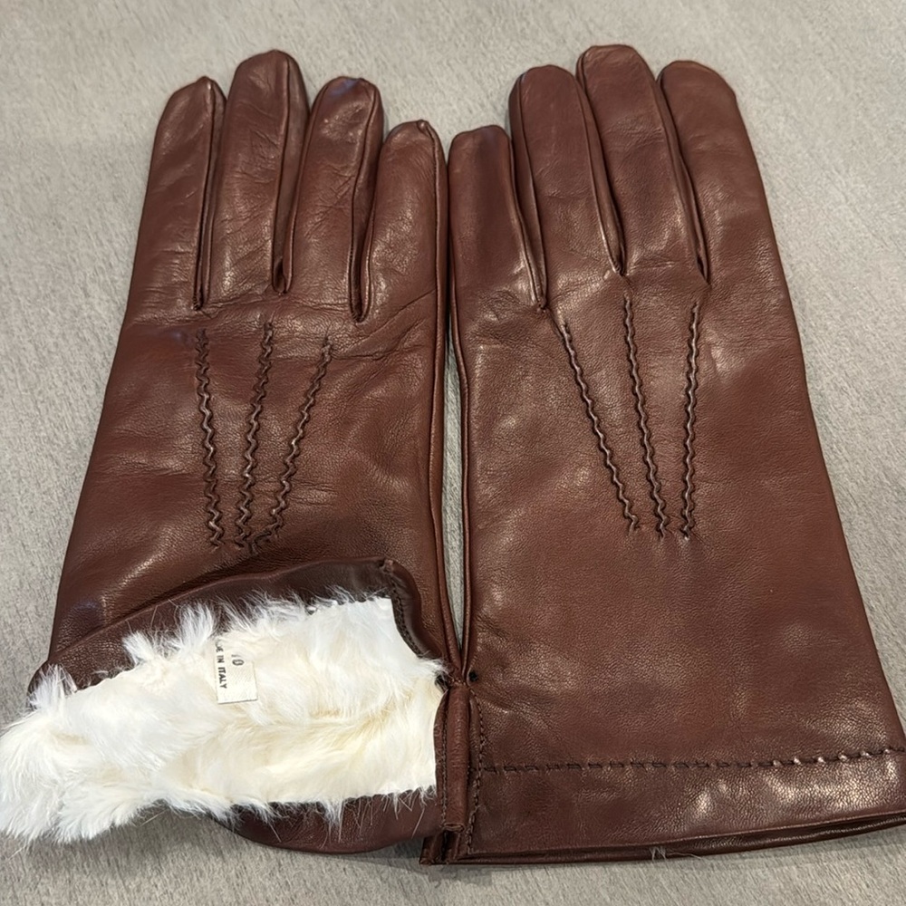 NWOT Size 10 Men’s Leather Gloves, Never Worn, Made in Italy